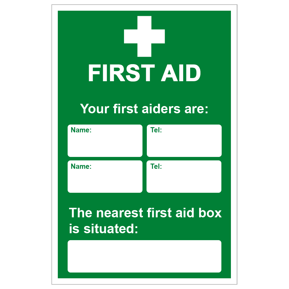 Your First Aider Safety Sign Elevator Equipment